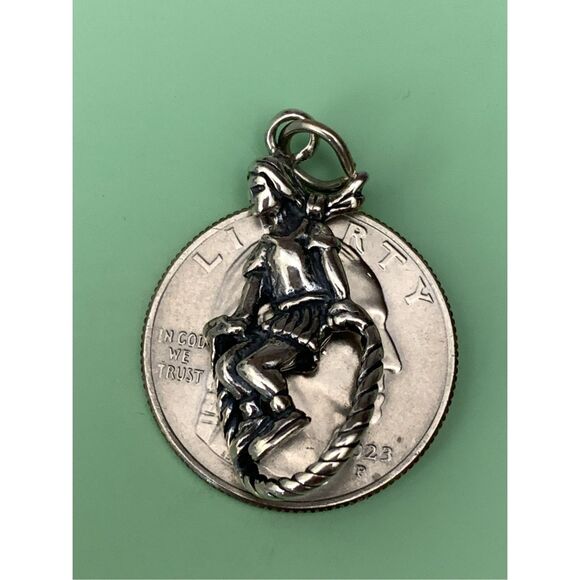 Girl Jump Roping Sterling Silver Jewelry Charm #play - Picture 3 of 3